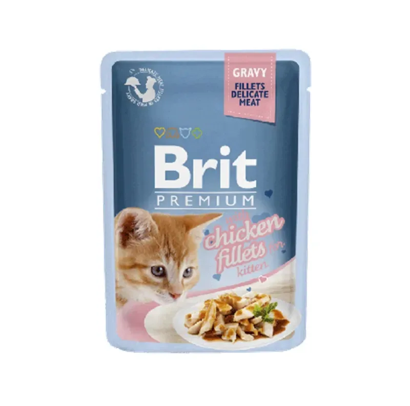 BRIT kot Gravy Kitten Fillets with Chicken 85g