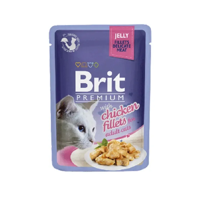BRIT kot Jelly Fillets with Chicken 85g