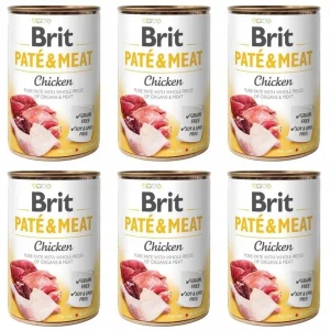 Brit Pate & Meat Dog Chicken Kurczak 6 x 400 g