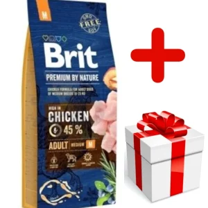 BRIT Premium By Nature Adult M 15kg + niespodzianka dla psa GRATIS!