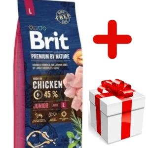 BRIT Premium By Nature Junior L 15kg + niespodzianka dla psa GRATIS!