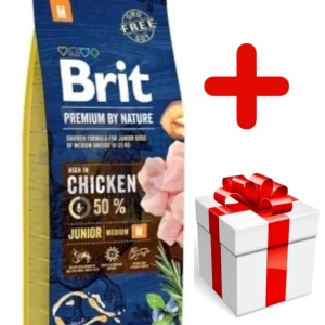 BRIT Premium By Nature Junior M 15kg + niespodzianka dla psa GRATIS!