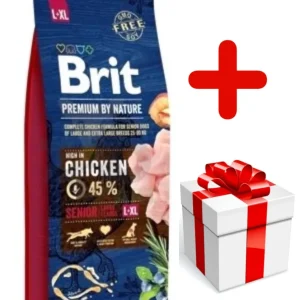 BRIT Premium By Nature Senior L+XL 15kg + niespodzianka dla psa GRATIS!