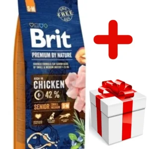 BRIT Premium By Nature Senior S+M 15kg + niespodzianka dla psa GRATIS!