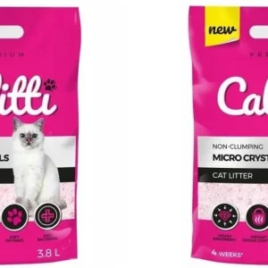 Calitti MICRO Crystals Silkonowy Żwirek 2 x 3,8l do kuwet kocich, drobny