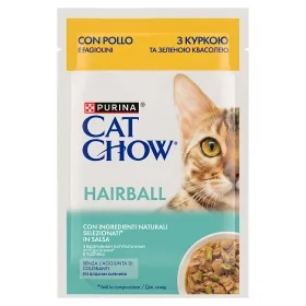 CAT CHOW Hairball Karma dla kotów z kurczakiem i zieloną fasolką w sosie 85g