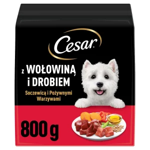 Cesar Adult Sucha karma dla psów ze Świeżą Wołowiną, Drobiem i Warzywami 800 g