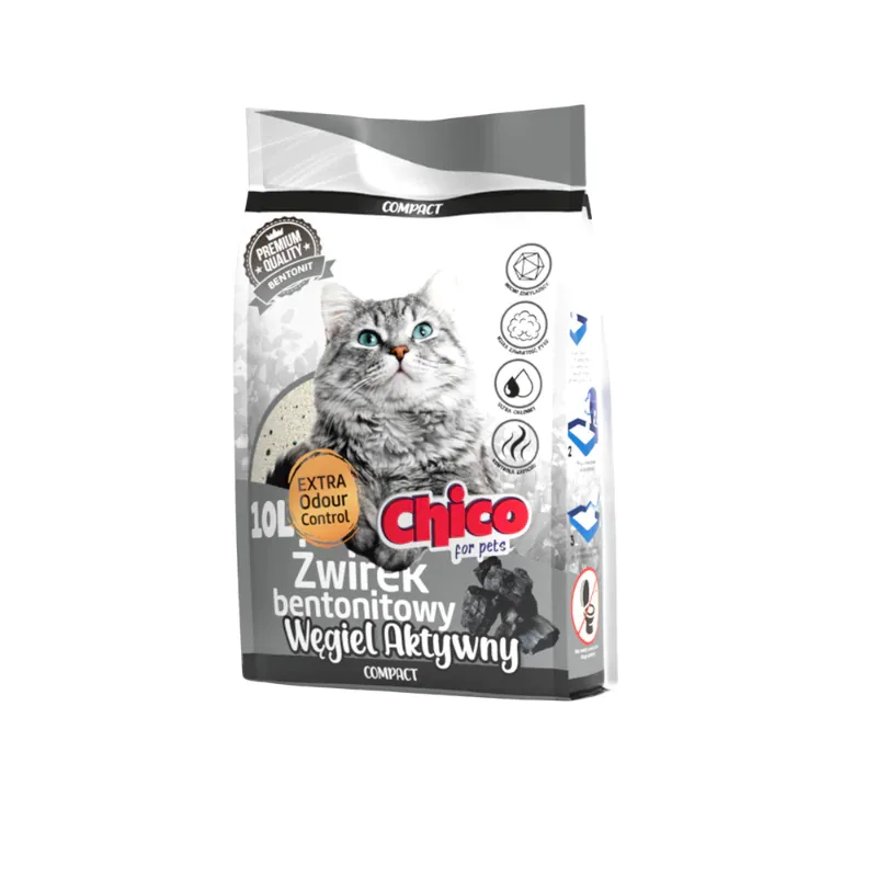 CHICO Żwirek bentonitowy Compact Activated Carbon 10L