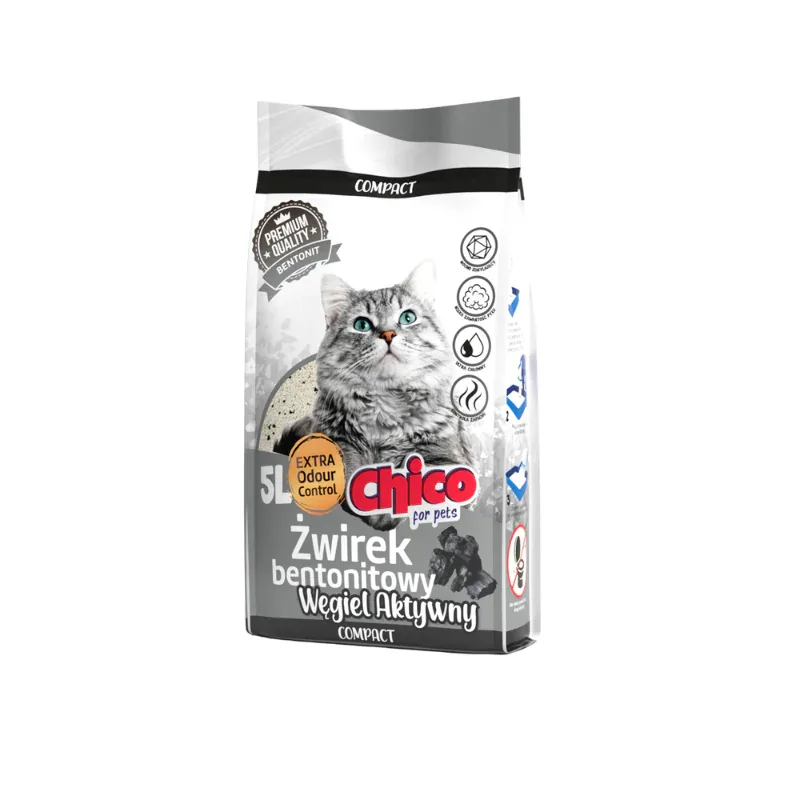 CHICO Żwirek bentonitowy Compact Activated Carbon 5L