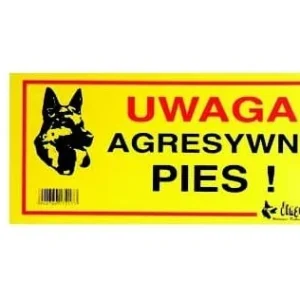 DINGO tabliczka ostrzegawcza "UWAGA AGRESYWNY PIES"