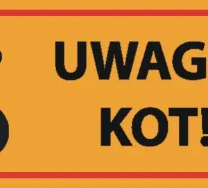 DINGO tabliczka ostrzegawcza "UWAGA KOT"