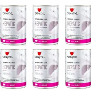 Disugual Pies Mokra Dieta wątroba Weterynaryjna Hepatic Wieprzowina 6×400 g