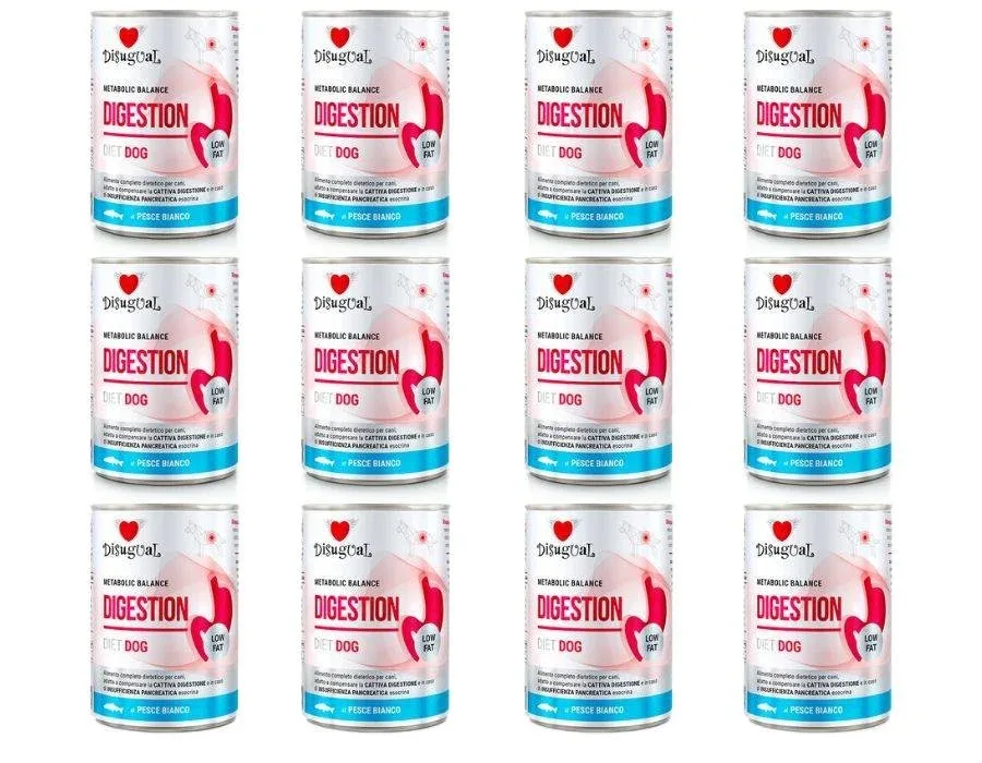 Disugual Psy Mokra Dieta Trzustkowa DIGESTIVE LOW FAT Białe Ryby 12 x 400 g