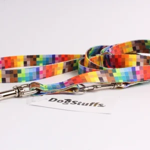 DogStuffs Smycz Regulowana – Piksele 25mm/220cm