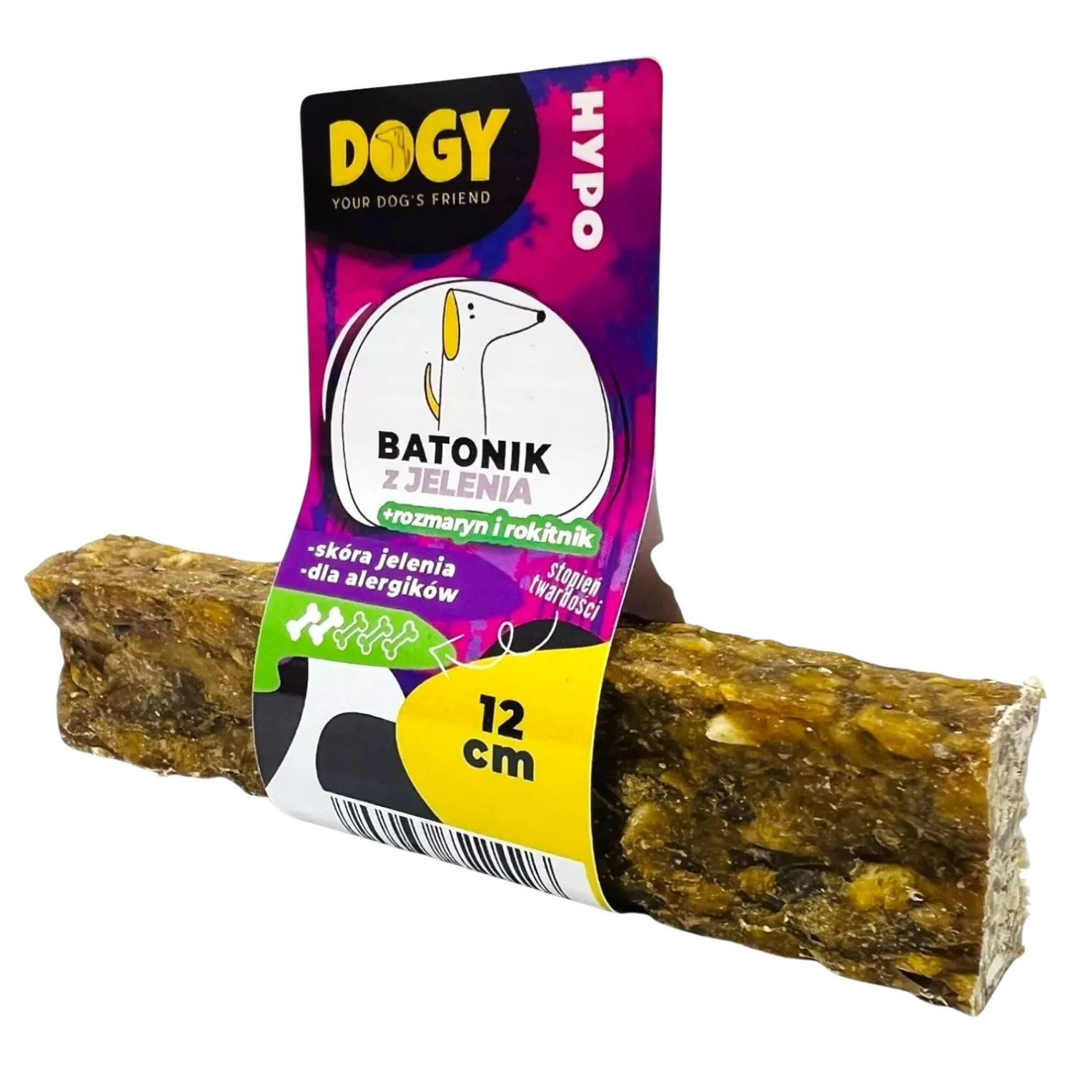 DOGY HYPO – Batonik z Jelenia z rozmarynem i rokitnikiem 12cm