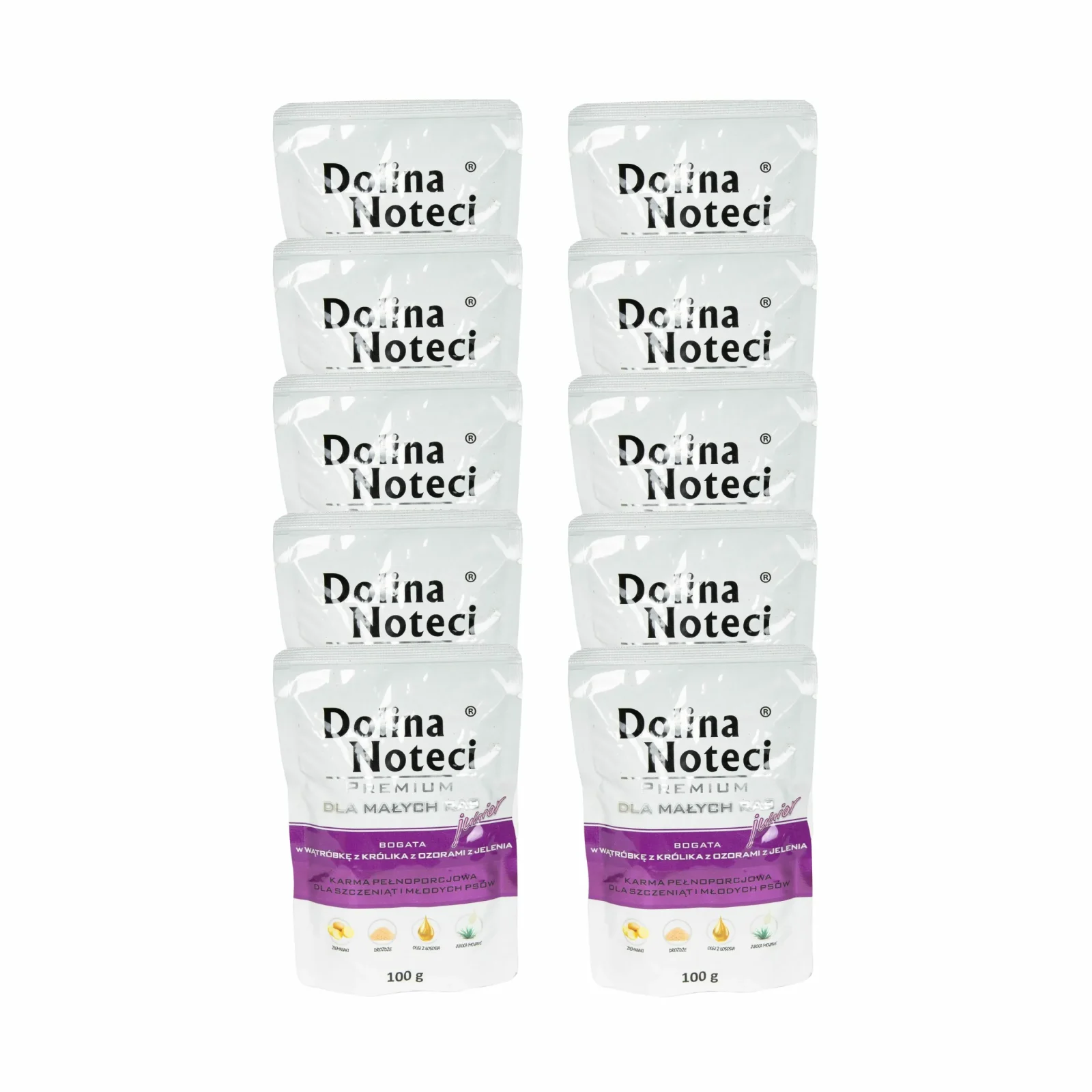 Dolina Noteci Junior Małe Rasy Królik Jeleń Mokra Karma Dla Szczeniąt 10x100g