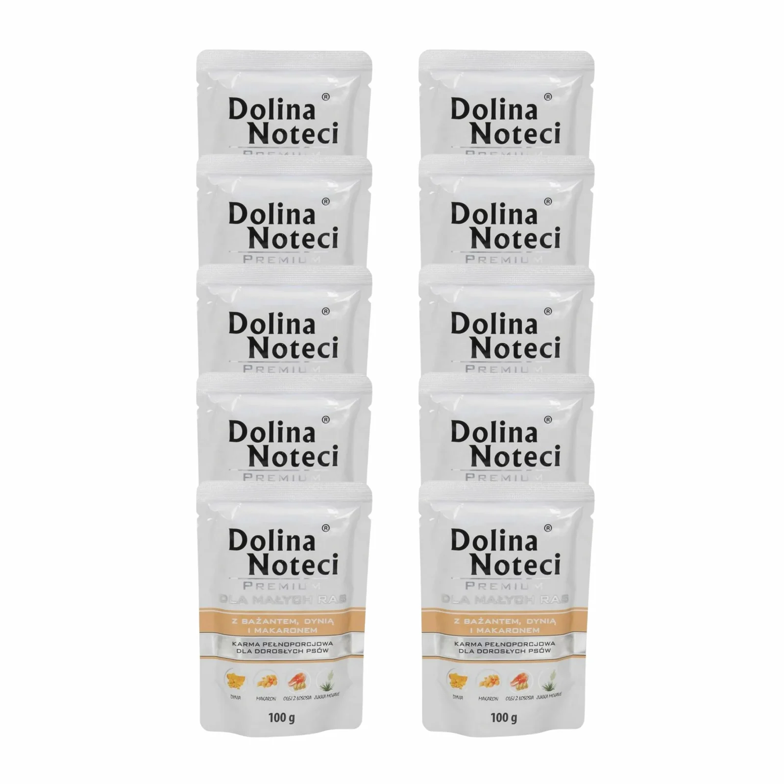 DOLINA NOTECI Premium Małe Rasy Bażant Dynia Mokra Karma Dla Psa 10x100g