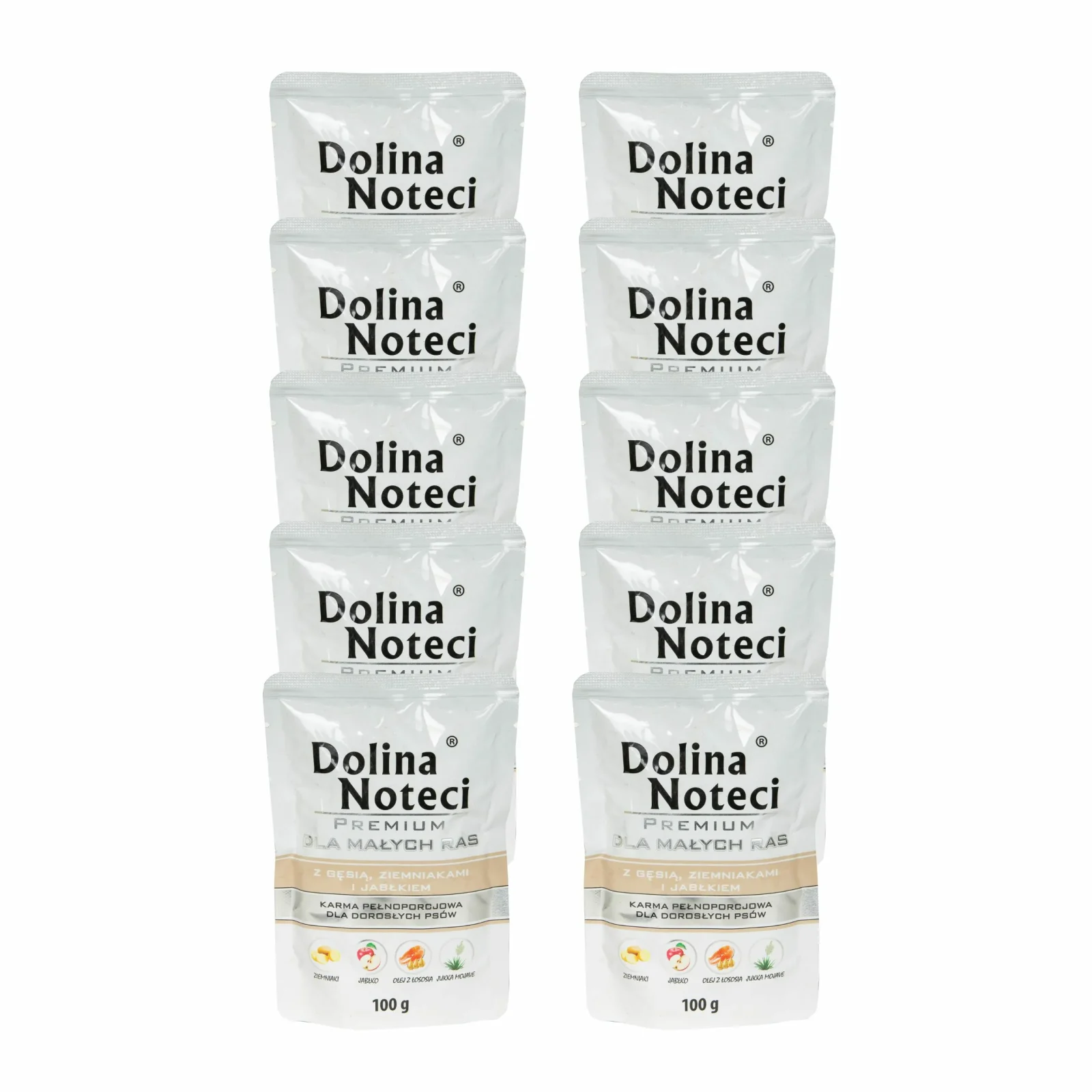 DOLINA NOTECI Premium Małe Rasy Gęś Jabłko Mokra Karma Dla Psa 10x100g