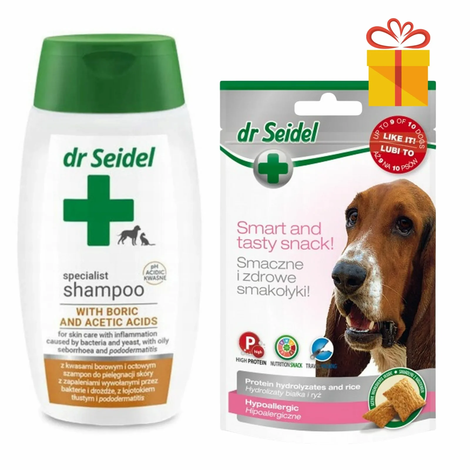 Dr Seidel Szampon z kwasami borowym i octowym + przysmak Gratis!