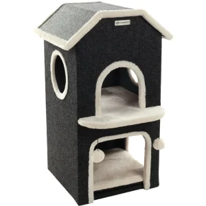 Drapak i domek dla kota – Nordic Villa – Czarny, 80 cm