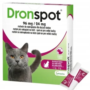 Dronspot 96 mg/24 mg roztwór do nakrapiania dla dużych kotów Odrobaczenie