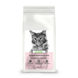 Ecomida Connoisseur Bez Zbóż Hypoallergenic Łosoś Biała Ryba 500g sucha karma dla Kotów dorosłych, Kotów sterylizowanych
