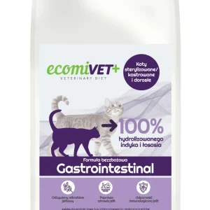 ecomiVET+ GASTROINTESTINAL 500g Bez Zbóż KOTY 100% hydrolizat Indyk Łosoś