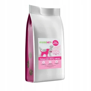 ecomiVET+ Hypoallergenic Skóra Sierść 1.5kg 100% hydrolizat Łosoś Biała Ryb