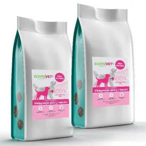 ecomiVET+ Hypoallergenic Skóra Sierść 3 kg 100% hydrolizat Łosoś Biała Ryb