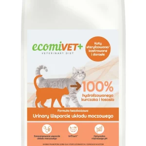 ecomiVET+ URINARY 500g dieta Bez Zbóż KOTY 100% hydrolizat Kurczak Łosoś