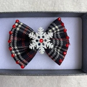 Elegancka kokardka śnieżynka – spinka