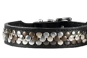 Elegancka skórzana obroża ze zdobieniami Arizona 50 czarna