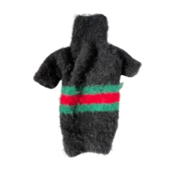 Elegancki czarny w pasy sweter dla psa M