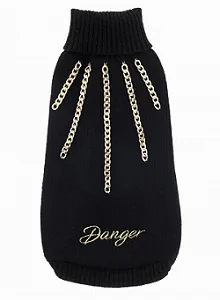 Elegancki sweter dla psa Danger czarny 24 cm