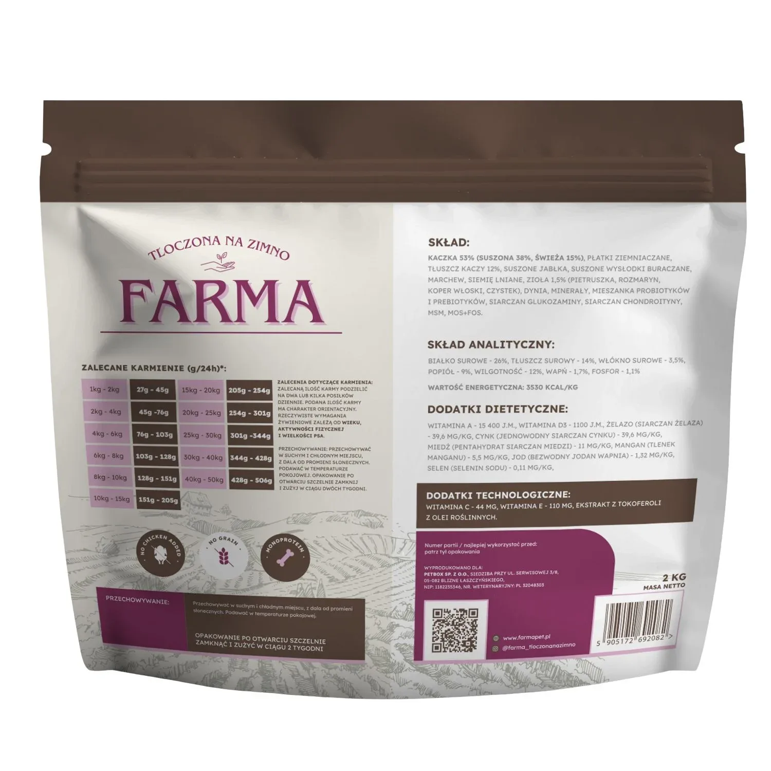 PRÓBKA Farma – Kaczka Hipoalergiczna Tłoczona na zimno 50g - Image 2
