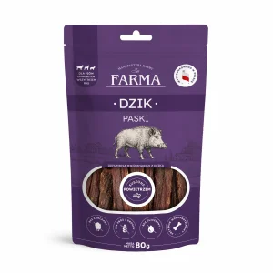 Farma Suszone Paski z Dzika 80g
