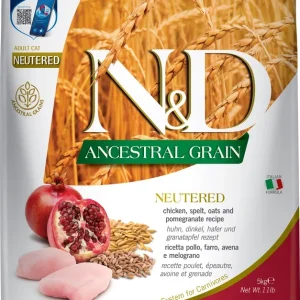 Farmina N&D Ancestral Grain feline CHICKEN & POMEGRANATE NEUTERED 5kg