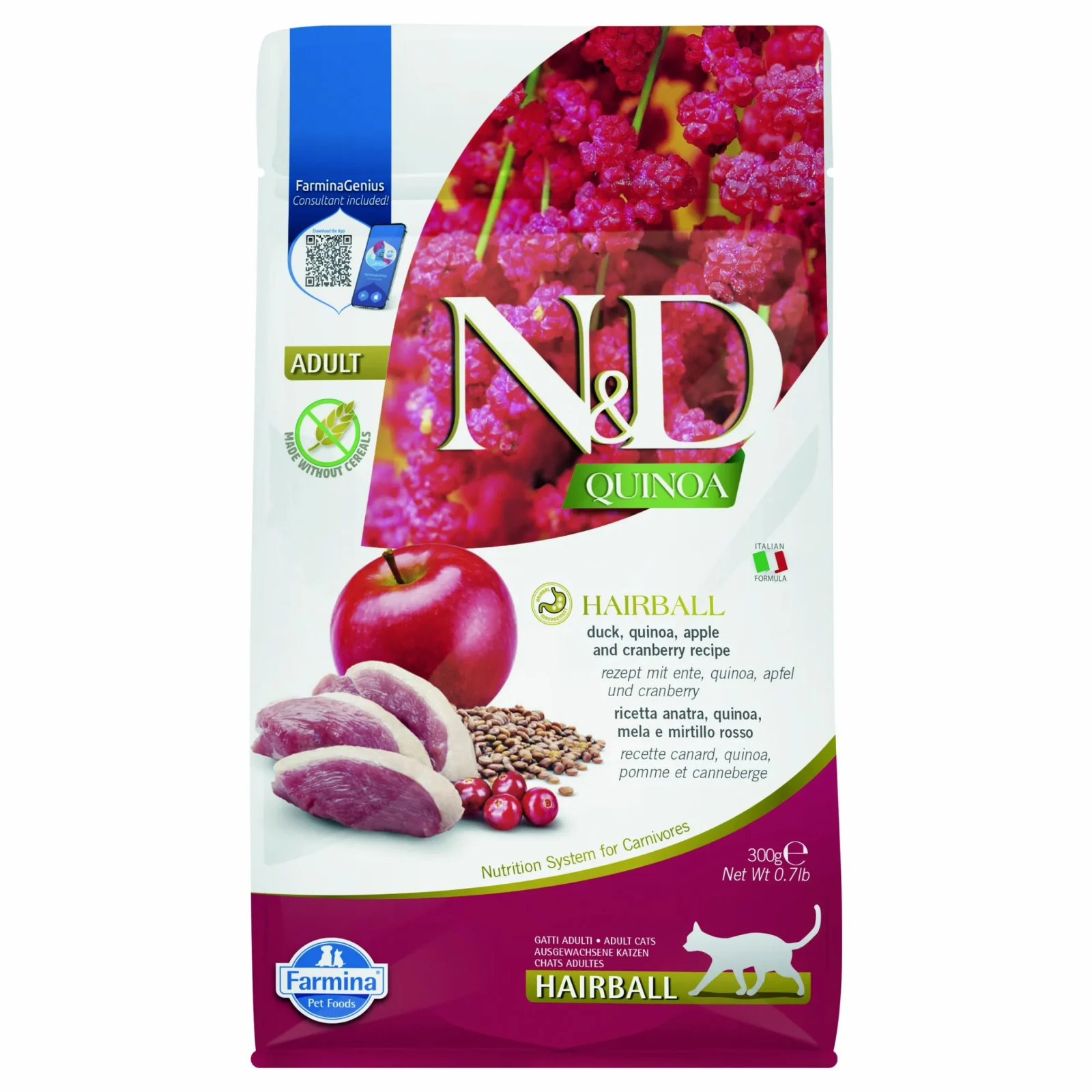 FARMINA N&D Quinoa Hairball Duck 300g