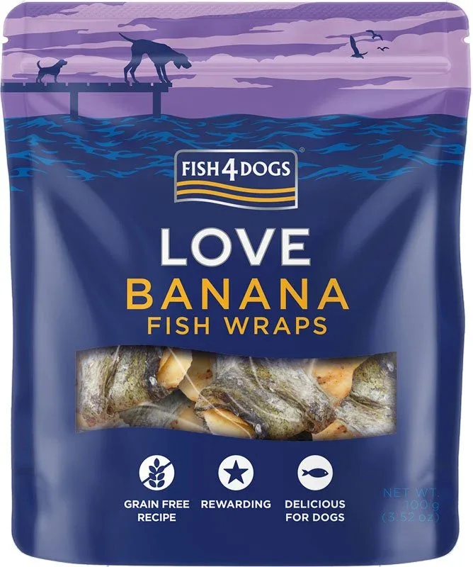 Fish4Dogs Banana Fish Wraps 100g