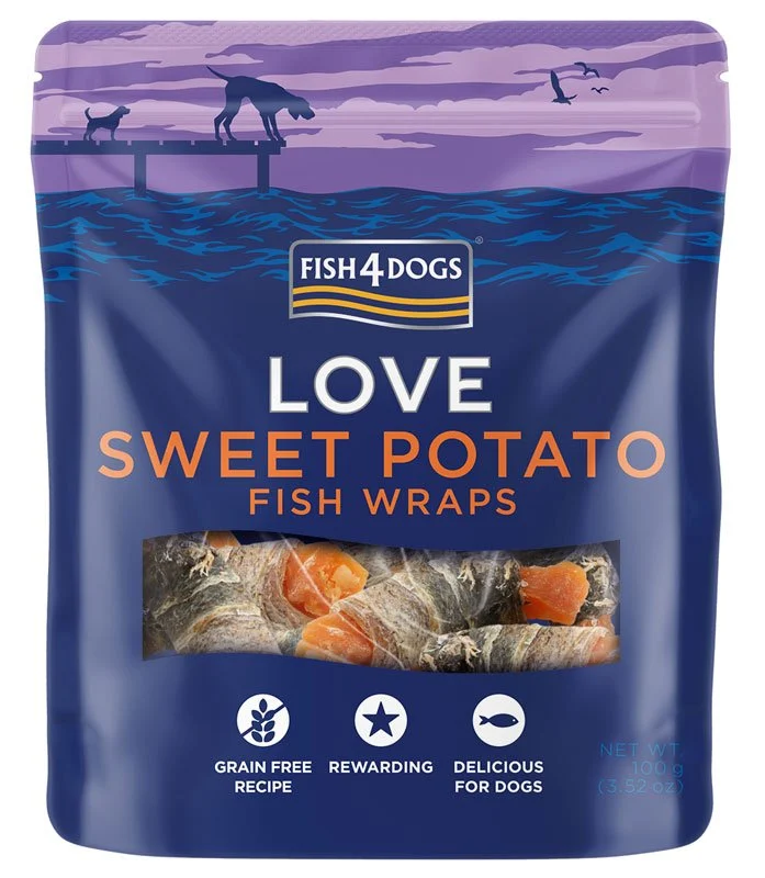 Fish4Dogs Sweet Potato Fish Wraps 100g