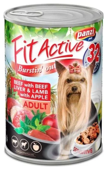 Fit Active Dog Adult – Wołowina, Wątroba, Królik karma morkra puszka 415 g