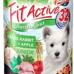 Fit Active Dog Junior – Gęś, Królik karma mokra dla szczeniat puszka 415 g
