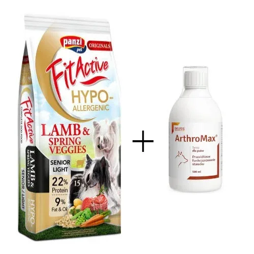 Fit Active Hypoallergenic Light Senior Lamb Monobiałkowa 15 kg + Arthromax