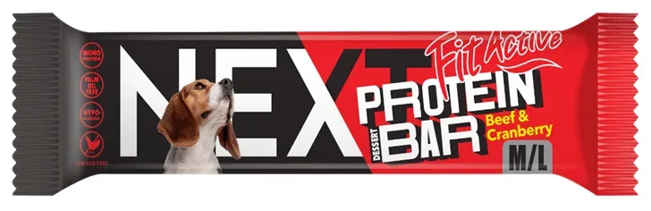 Fit Active NEXT Proteinowy baton 55g Wołowina & Żurawina – przysmak dla psa