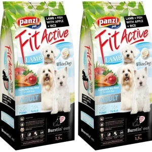 Fit Active White Dogs Hypoallergenic Lamb&Fish psy ras białych 2 x 1,5 kg