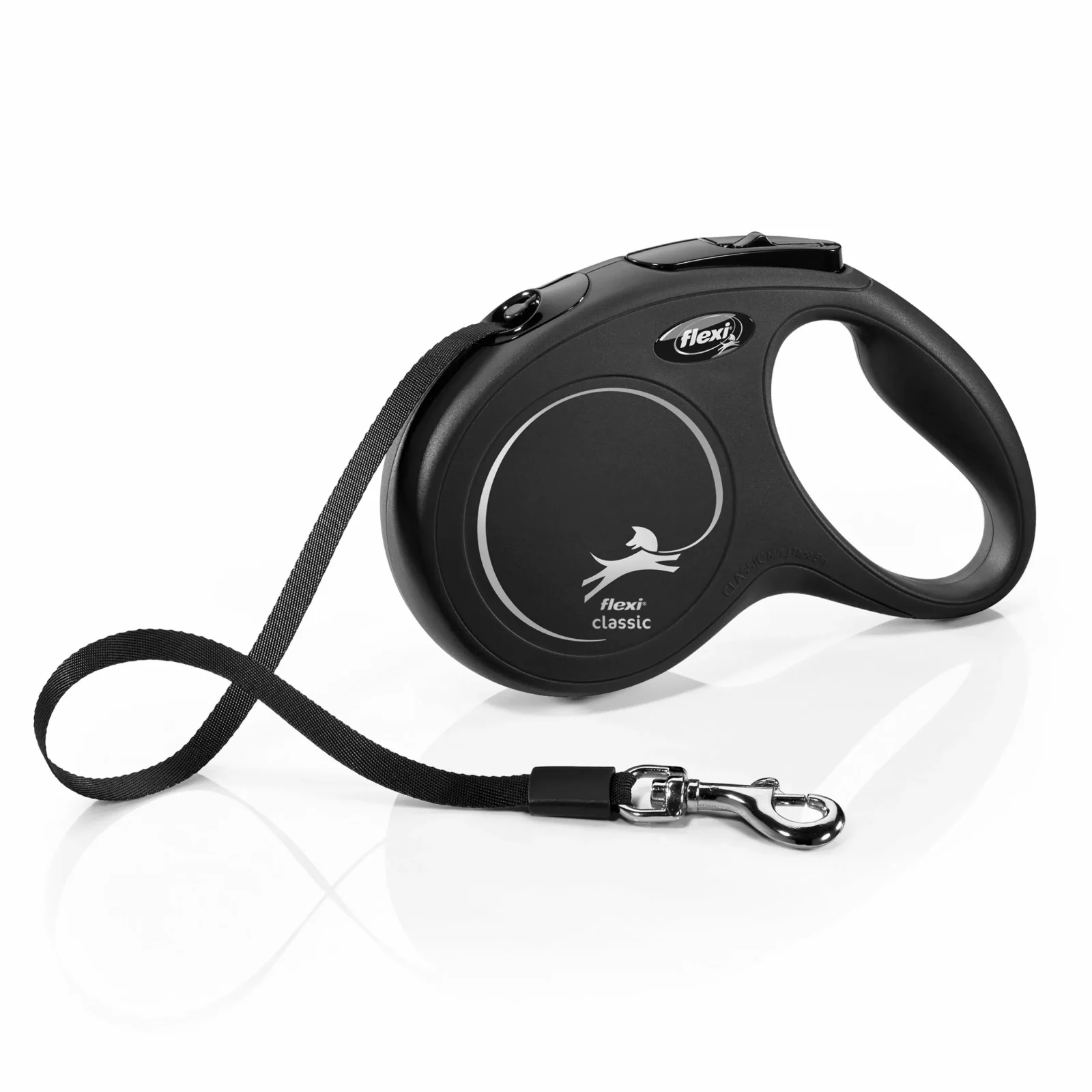 FLEXI smycz Classic M taśma 5m do 25kg czarna