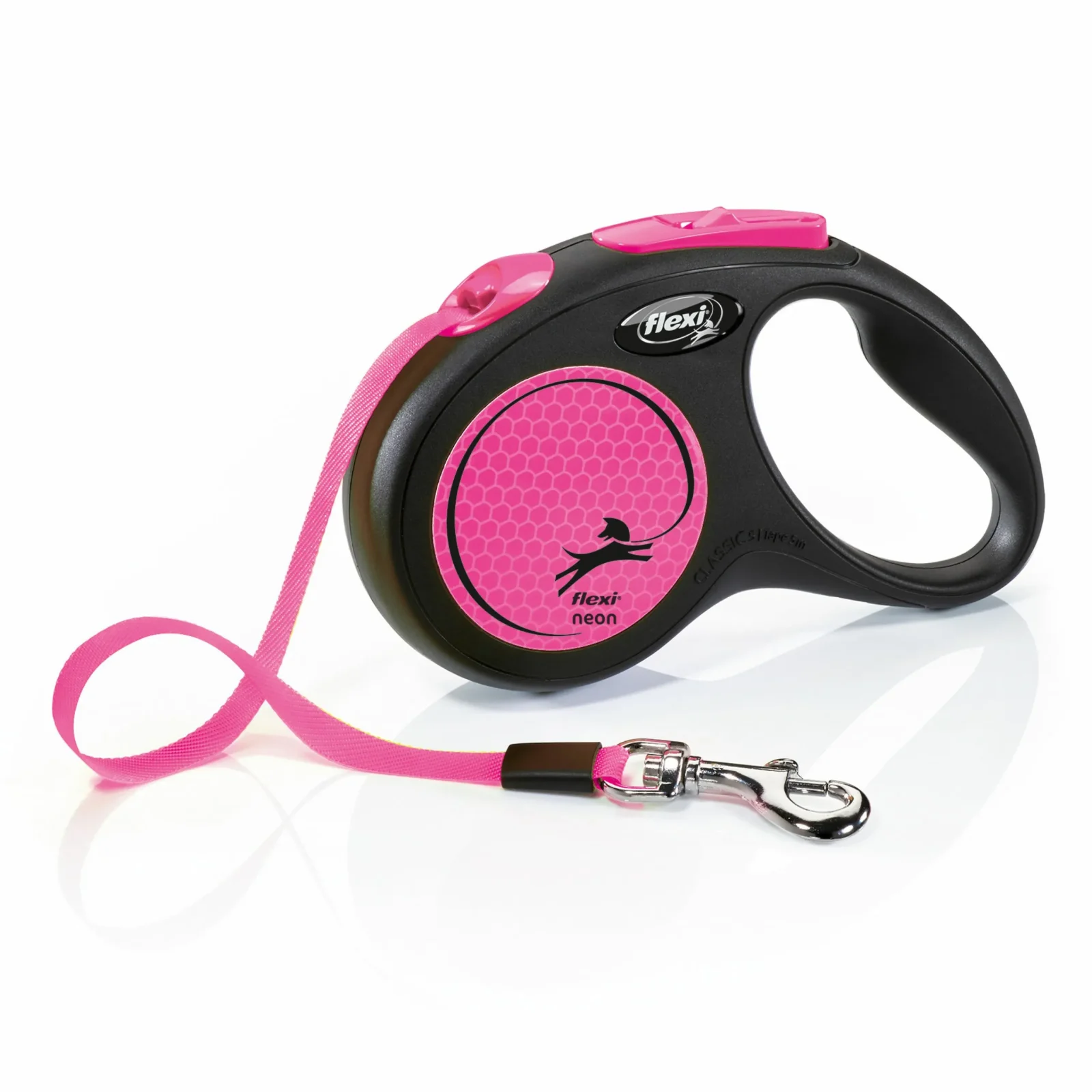 FLEXI smycz Classic S Taśma 5m do 15kg Neon Pink