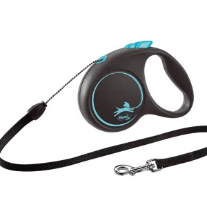 FLEXI Smycz oryginalna Black Design niebieska S - 5m do 12kg - linka