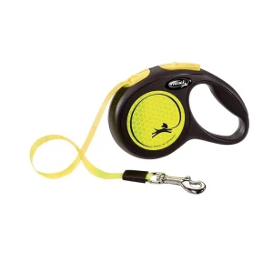FLEXI Smycz oryginalna New Neon żółta S - 5m do 15kg - taśma
