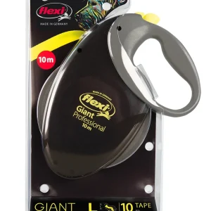 FLEXI smycz oryginalna Professional Giant L taśma 10m dla dużych silnych psów do 50 kg - czarna
